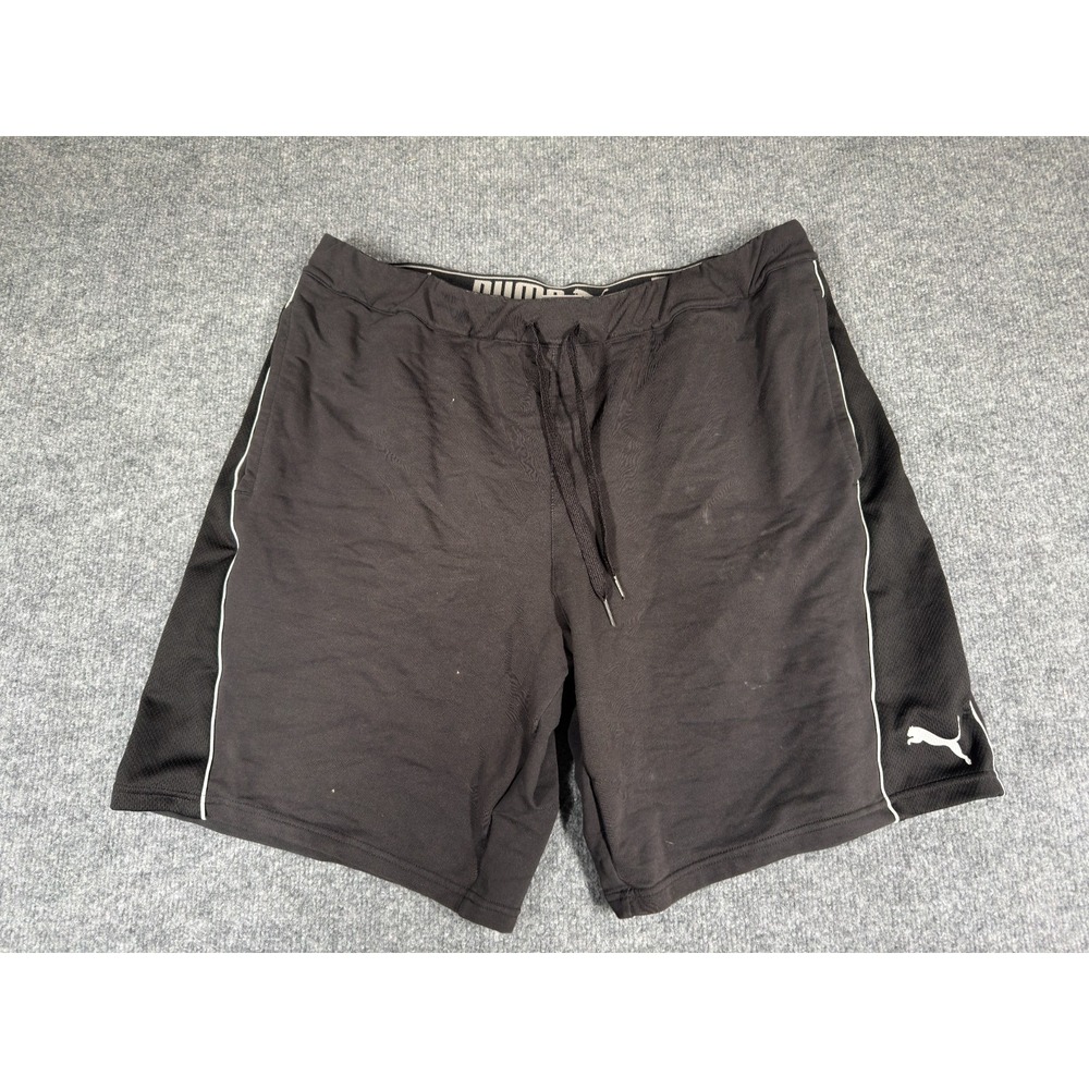 PUMA Way 1 Athletic Shorts Mens XL Black Elastic Waist Pocket Activewear Casual
